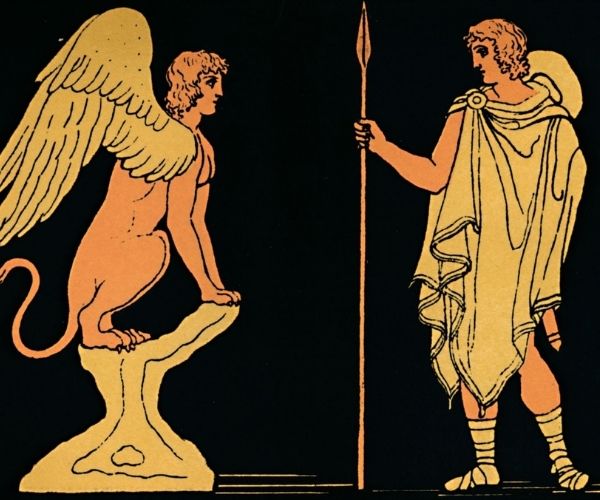 Représentation d'Œdipe face au Sphinx
