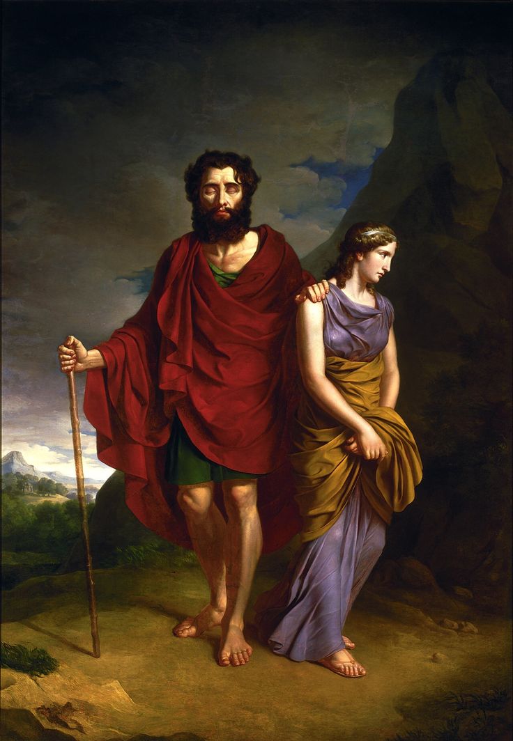 Oedipus and Antigone, Antoni Brodowski, 1828 Oedipe et Antigone sur la route. Le mythe d'Oedipe